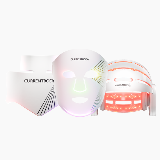 CurrentBody Skin LED 光療生髮帽 & LED 光療面膜儀及胸頸美容儀套裝：第三代