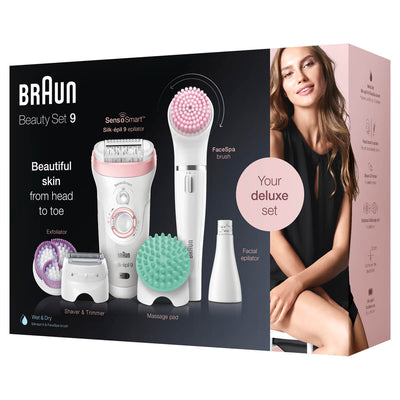 Braun Silk-épil Beauty Set 9 9-995 Deluxe 9-in-1 Epilator, Cleansing Kit